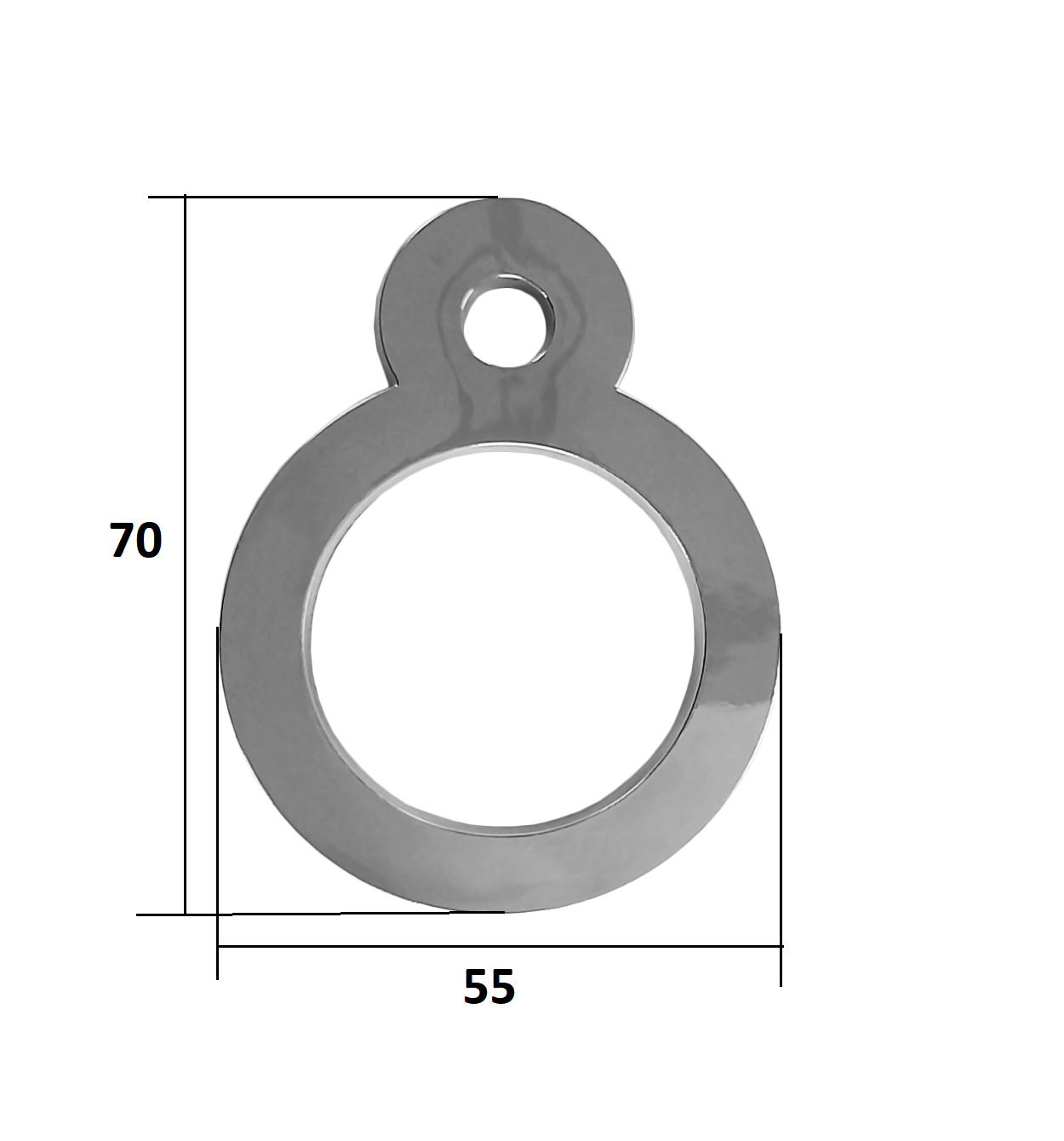 Цифра дверная Trodos "8" модерн, хром