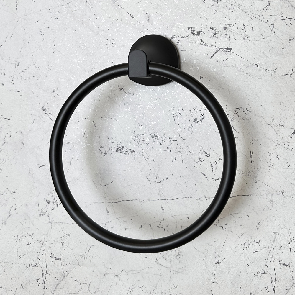 Кольцо для полотенца Zenfort коллекция "Девите", черный матовый