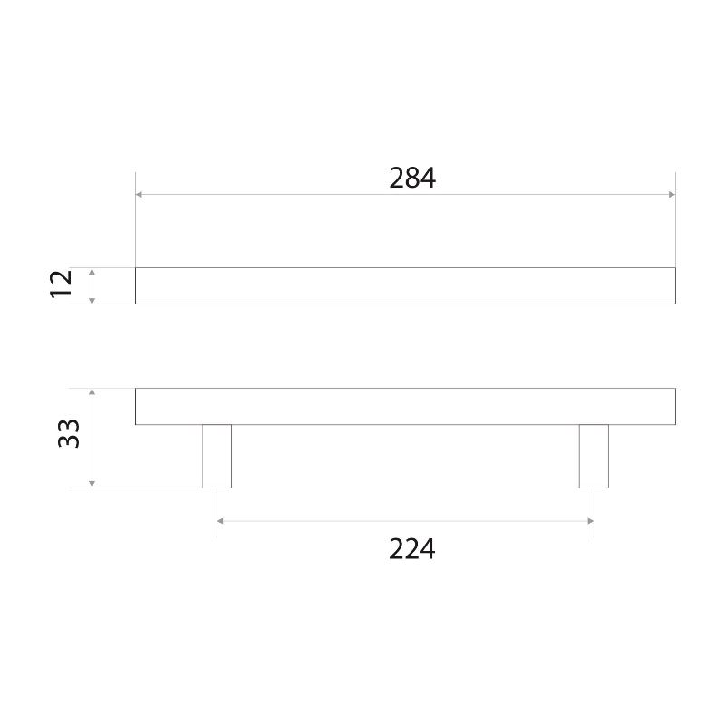 Ручка-рейлинг мебельная Trodos "8926" D12х224-284мм сталь, хром матовый
