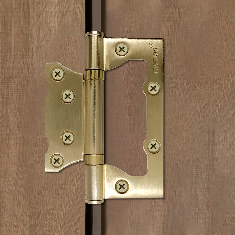 Петля накладная Trodos 100х75х2,5 SB без врезки, золото матовый