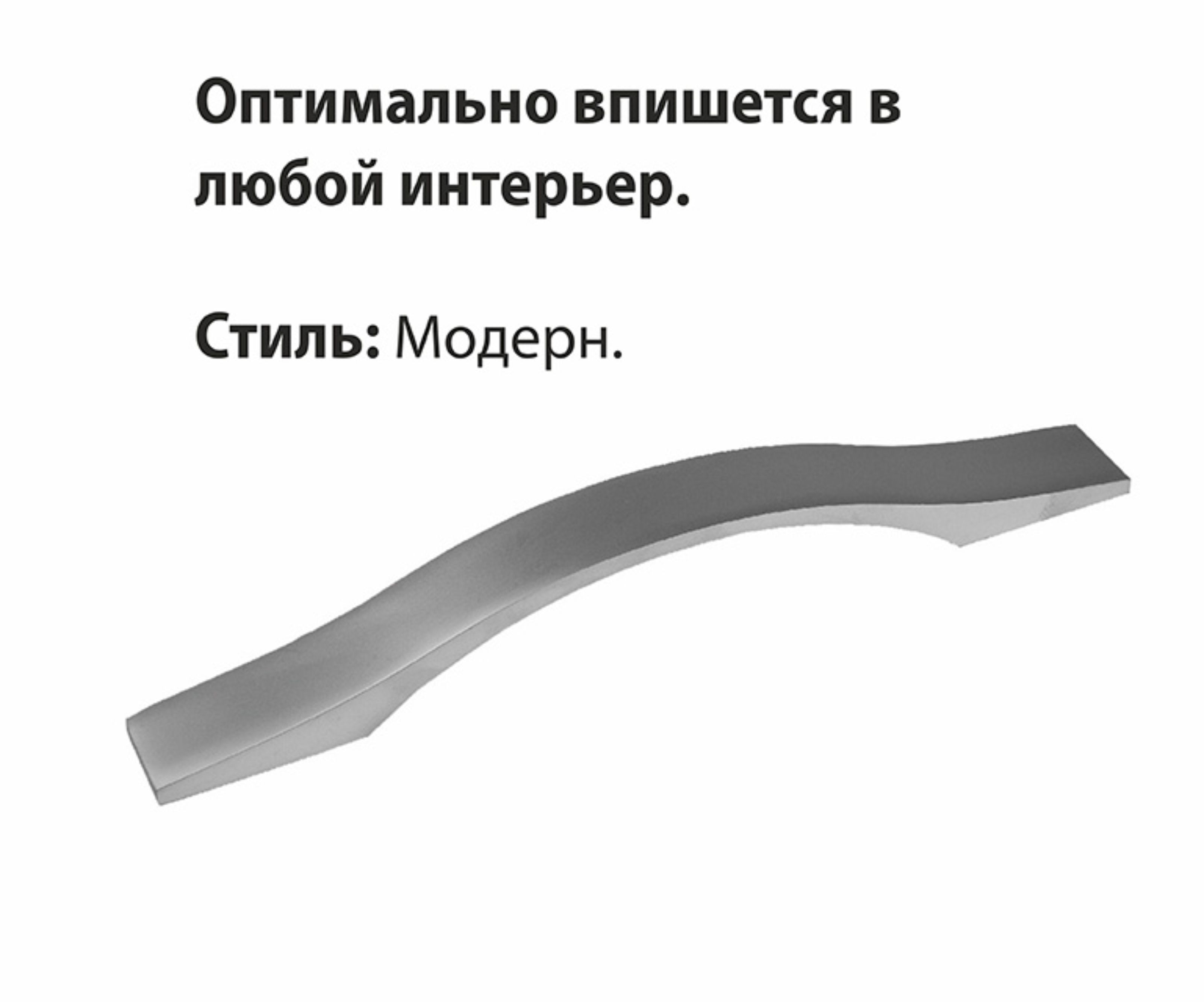 Ручка-скоба мебельная Trodos "ZY-98" 128мм алюминий 44гр, хром матовый
