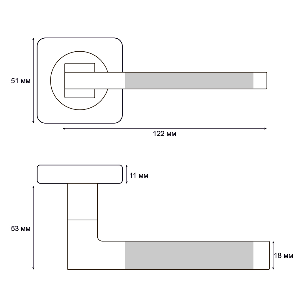 Ручка раздельная Trodos 517-02 SN/CP никель/хром