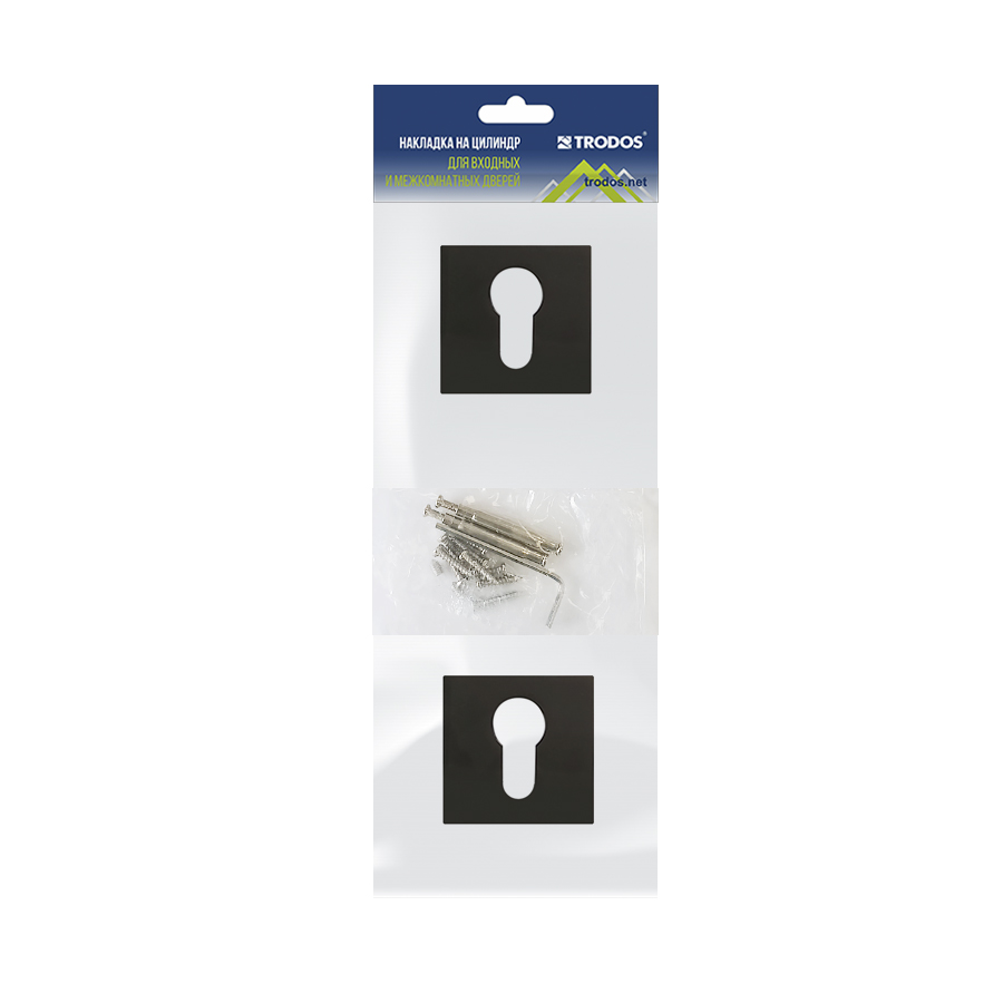 Накладка на цилиндр Trodos "ET" серия 03 slim, черный никель