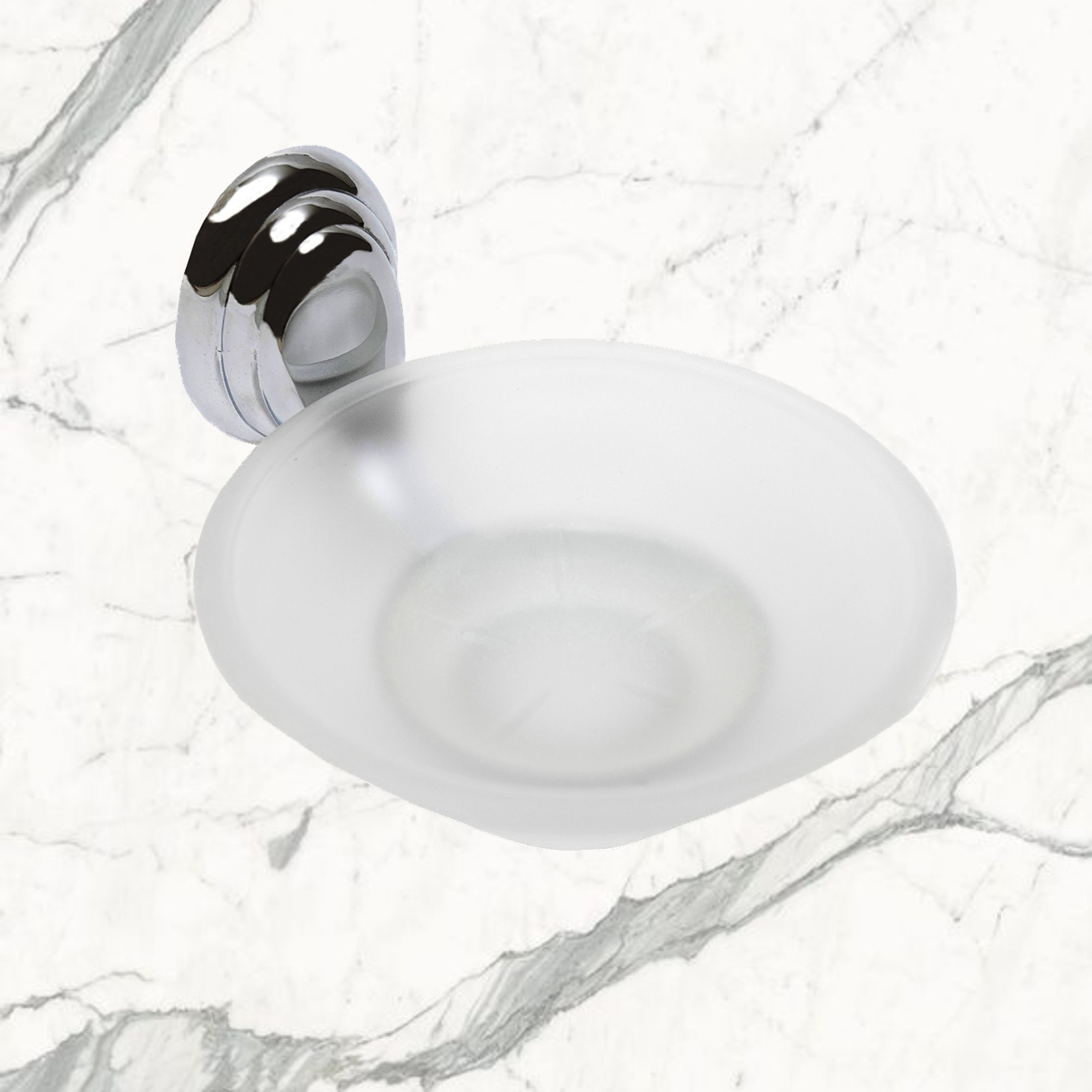 Мыльница стеклянная с держателем Delphinium "3185", хром