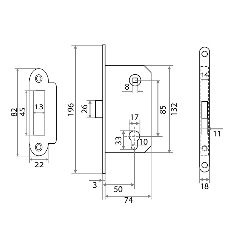 Корпус замка Trodos SD600-85ET/P WW пластик, белый