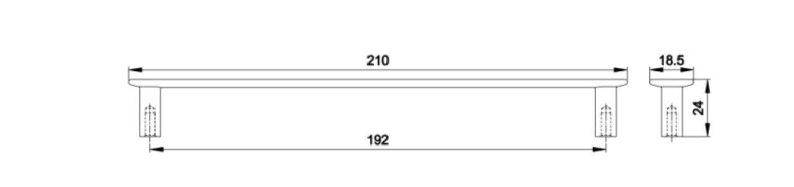Ручка-скоба мебельная Trodos "DMZ-22650" 192мм сплав ЦАМ 94гр, хром матовый