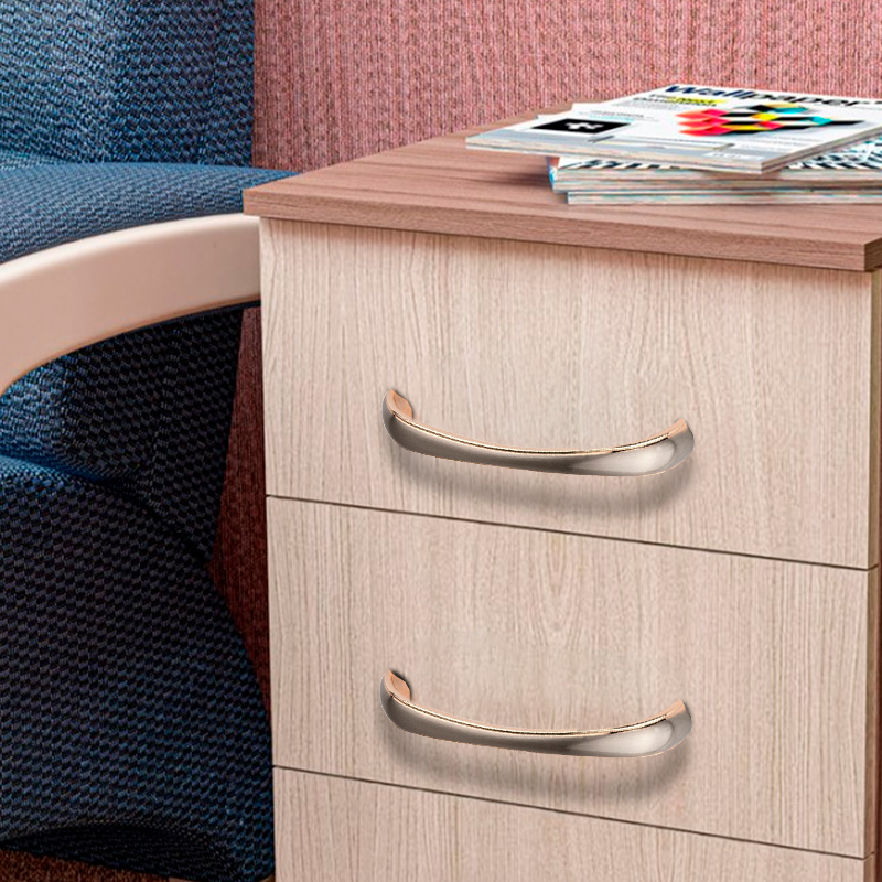 Ручка-скоба мебельная Trodos "ZY-697" 128мм сплав ЦАМ 58гр, золото/никель