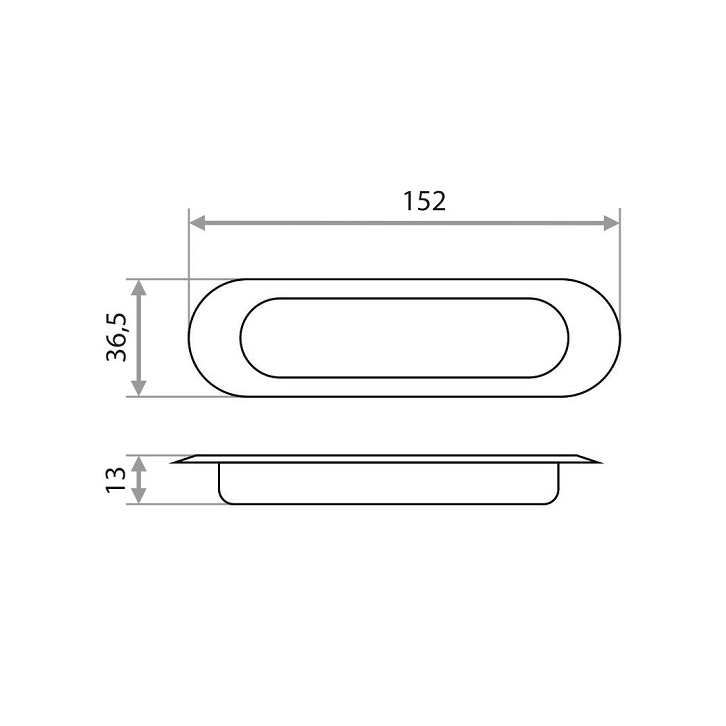 Ручка для раздвижных дверей овал, белый