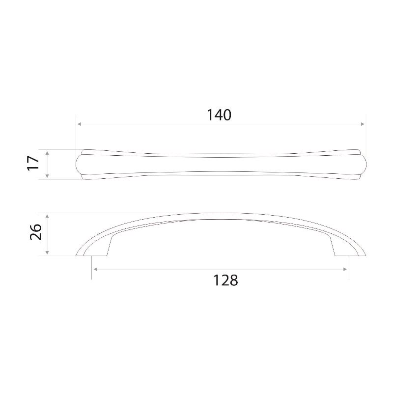 Ручка-скоба мебельная Trodos "ZY-697" 128мм сплав ЦАМ 58гр, хром/никель