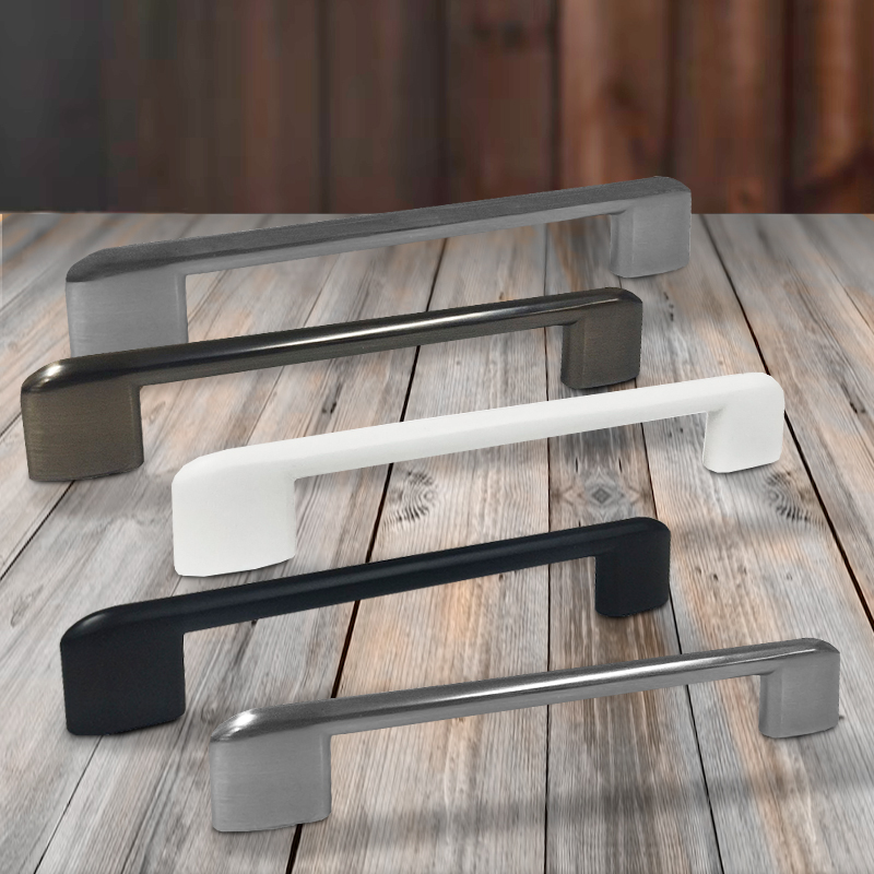 Ручка-скоба мебельная Trodos "8653" 128мм сплав ЦАМ 105гр, белый матовый