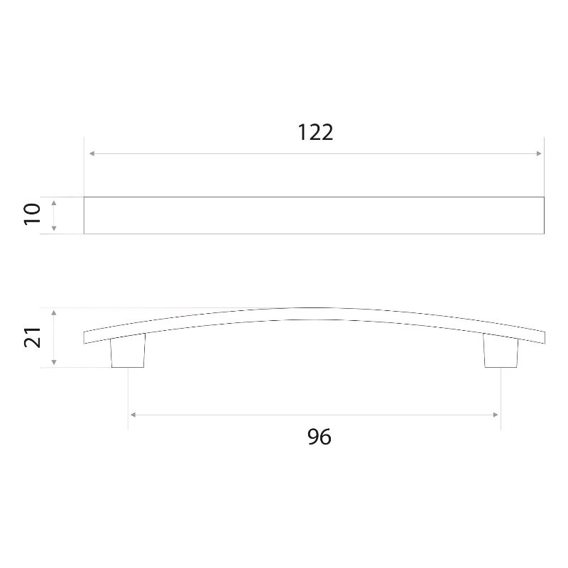 Ручка-скоба мебельная Trodos "ZY-5" 96мм сплав ЦАМ 29гр, хром матовый