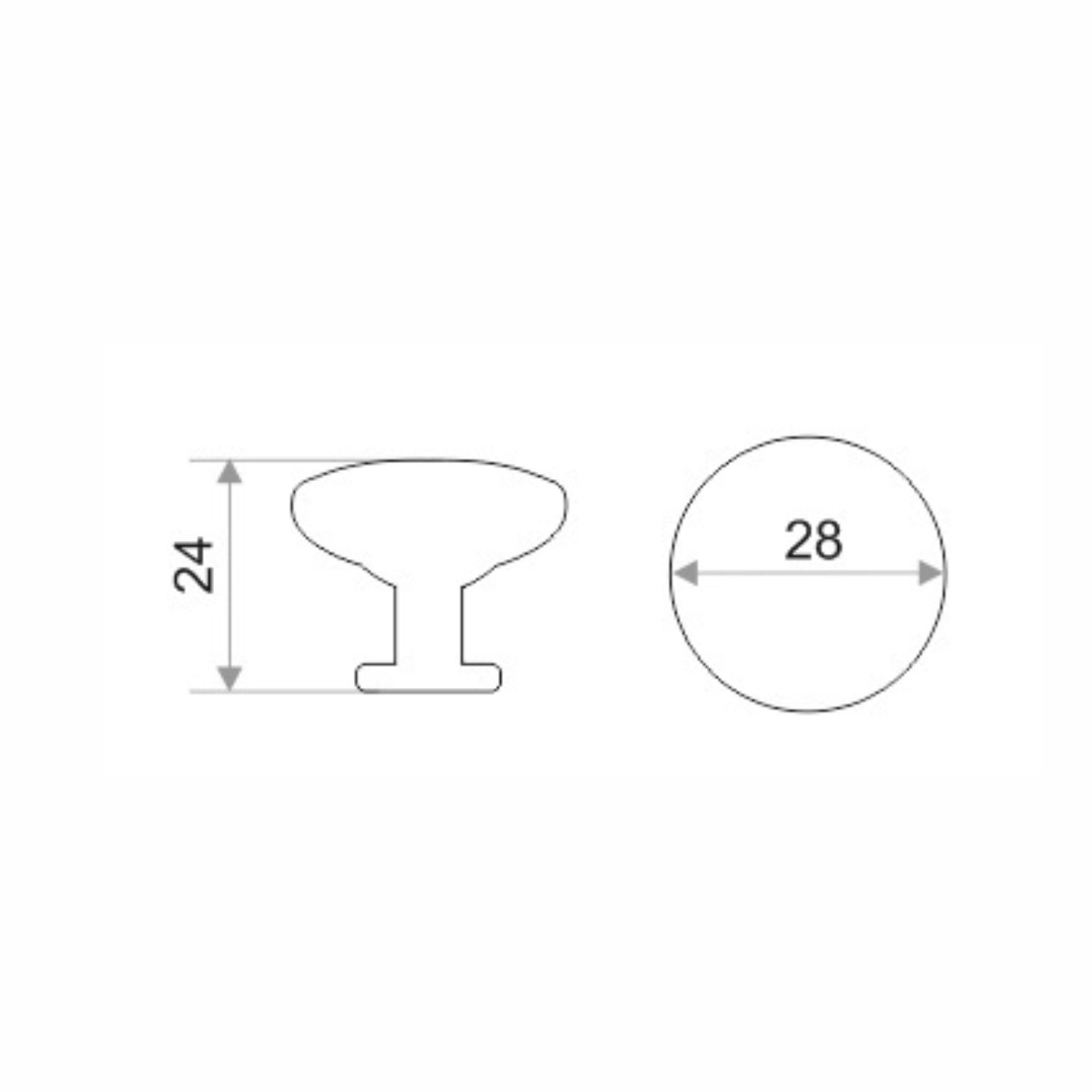Ручка-кнопка мебельная Trodos "9095" алюминий, черный, хедер