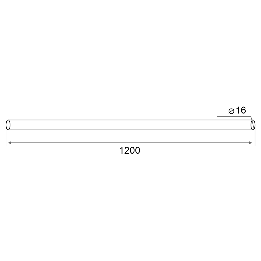 Труба Trodos D16, 1200мм, черный