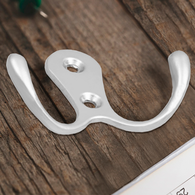 Крючок мебельный Trodos "ZY-110А" 2-рожковый, сплав ЦАМ, хром матовый