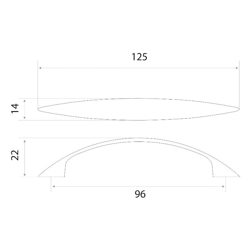 Ручка-скоба мебельная Trodos "ZY-10" 96мм сплав ЦАМ 26гр, золото