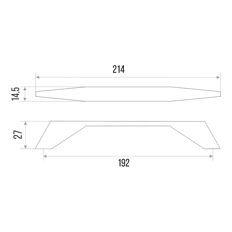 Ручка-скоба мебельная Trodos "9456" 192мм сплав ЦАМ 139гр, графит