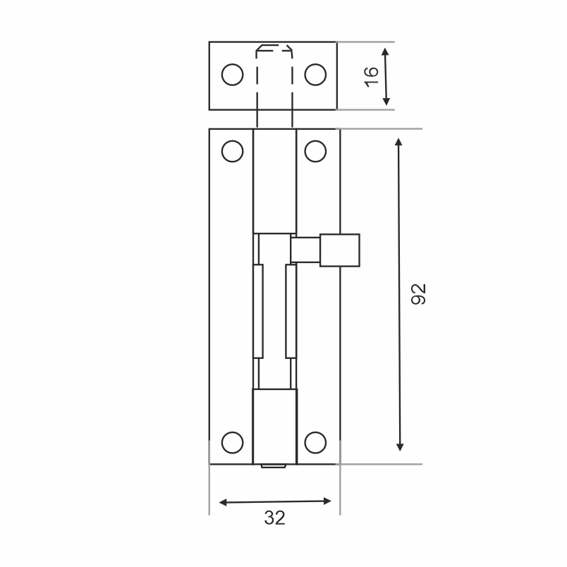 Шпингалет Trodos ZY-711/L110 CP хром