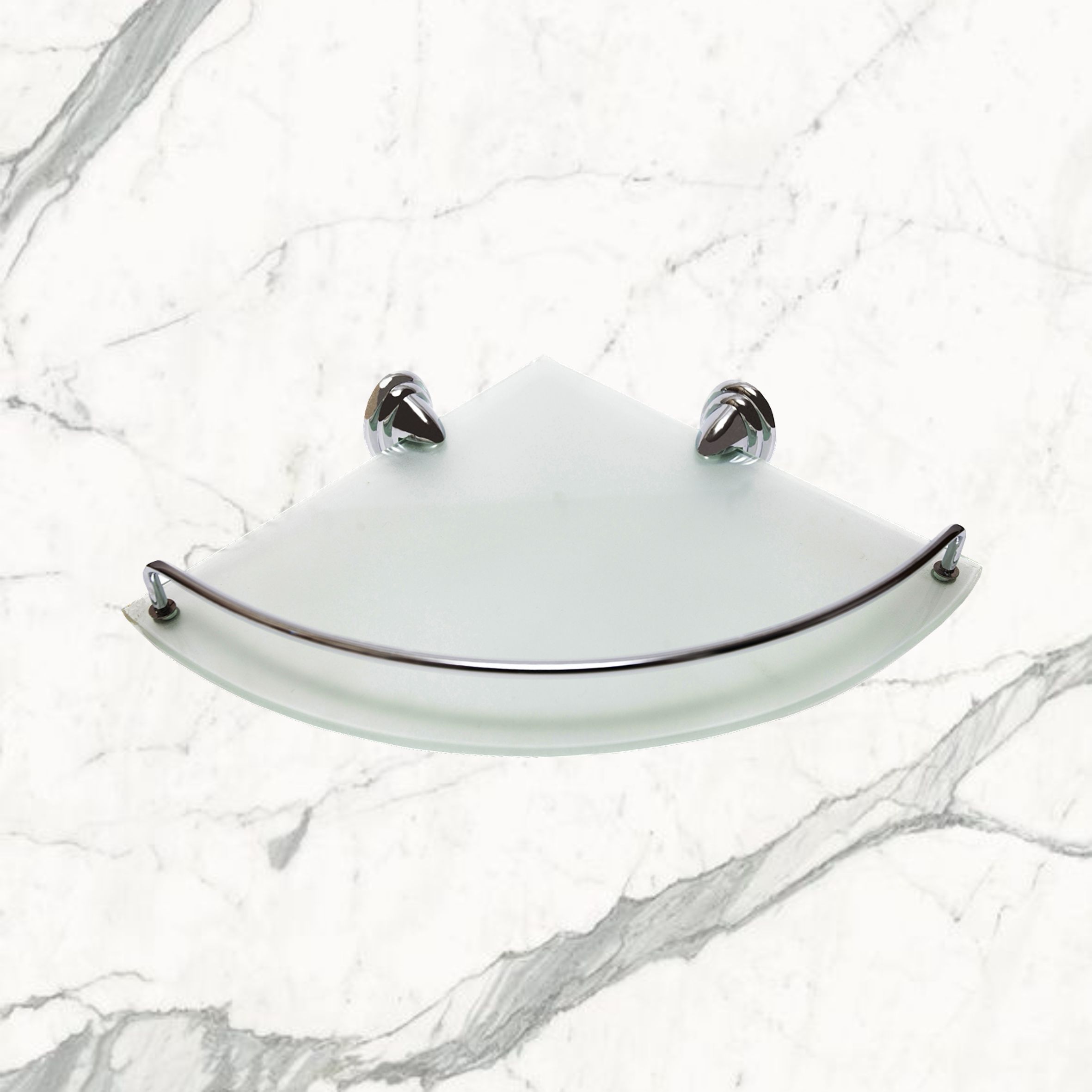 Полка настенная Delphinium 1-ярусная угловая "3153", хром