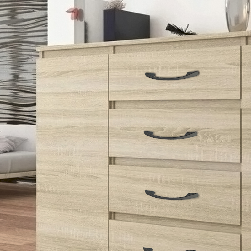 Ручка-скоба мебельная Trodos "ZY-7A Бабочка" 96мм сплав ЦАМ 36гр, черный 