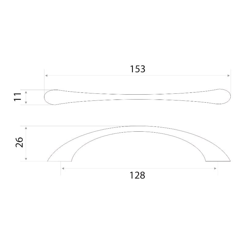 Ручка-скоба мебельная Trodos "ZY-8С" 128мм сплав ЦАМ 32гр, хром
