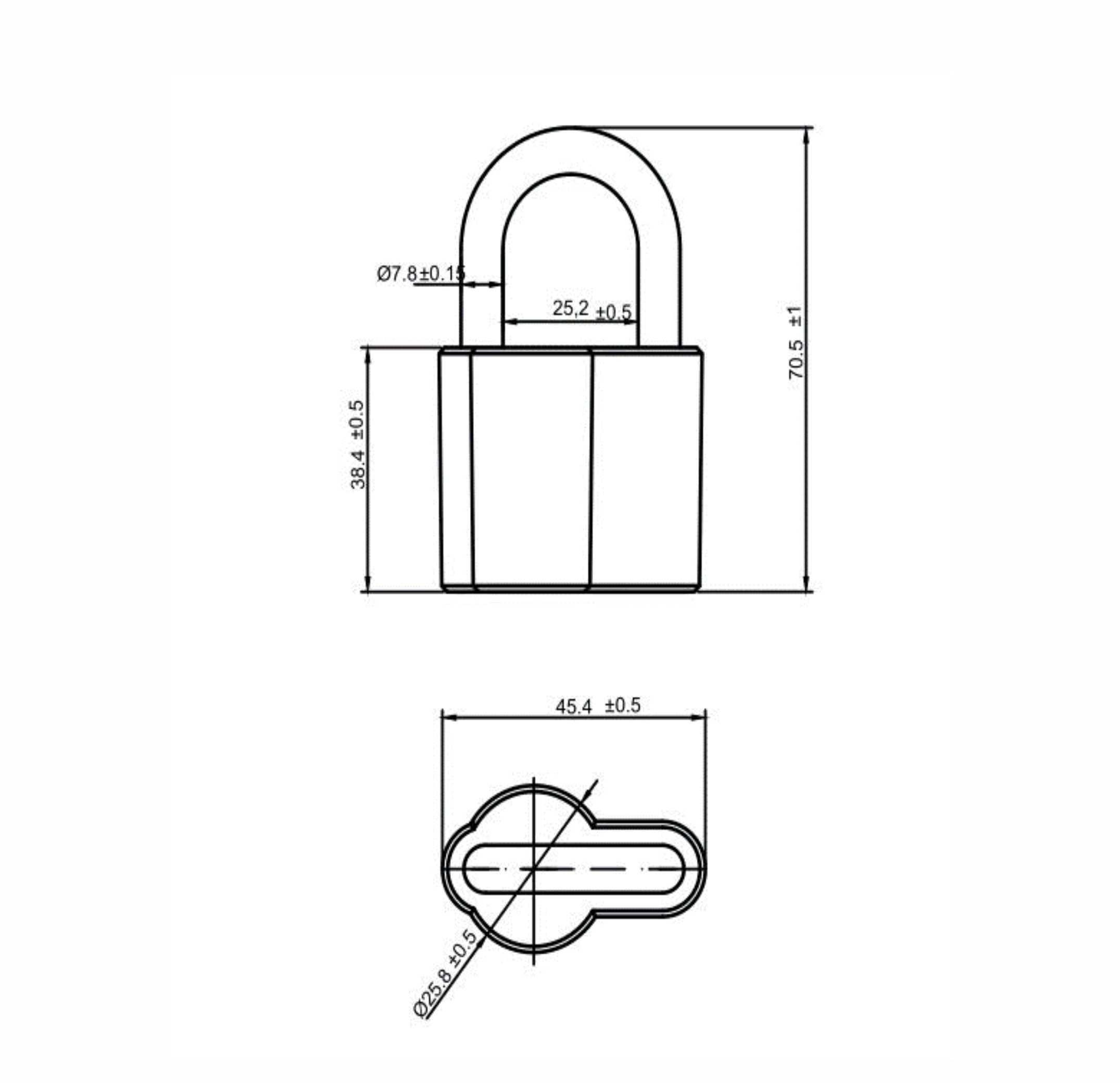 Замок навесной Trodos BC-HAL2-50 алюминий, блистер