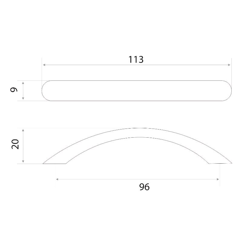 Ручка-скоба мебельная Trodos "ZY-19" 96мм сплав ЦАМ 32гр, хром, хедер