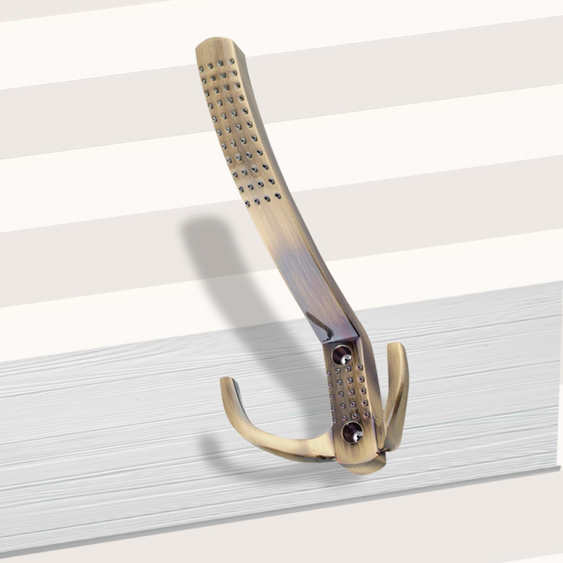 Крючок мебельный Trodos "ZY-212А" 3-рожковый, сплав ЦАМ, бронза