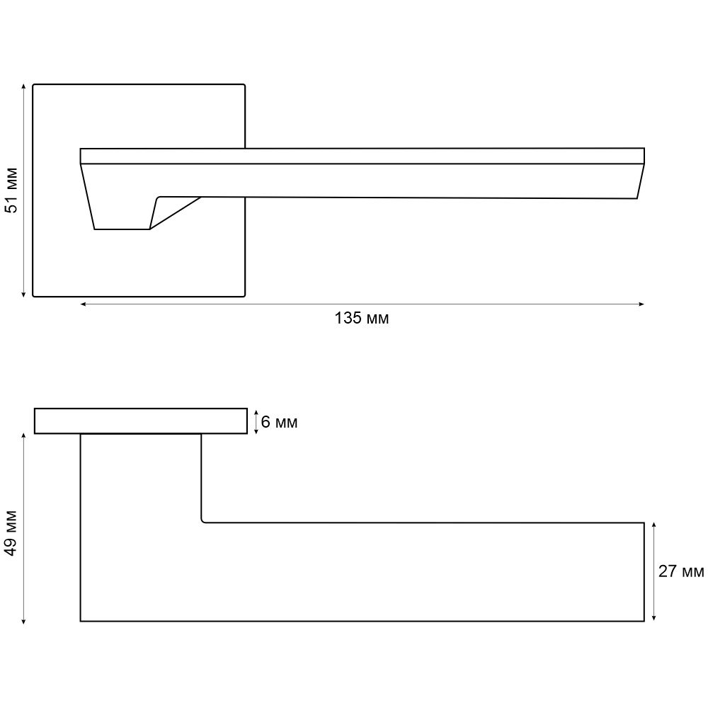 Ручка раздельная Trodos 603-03 slim WW белый