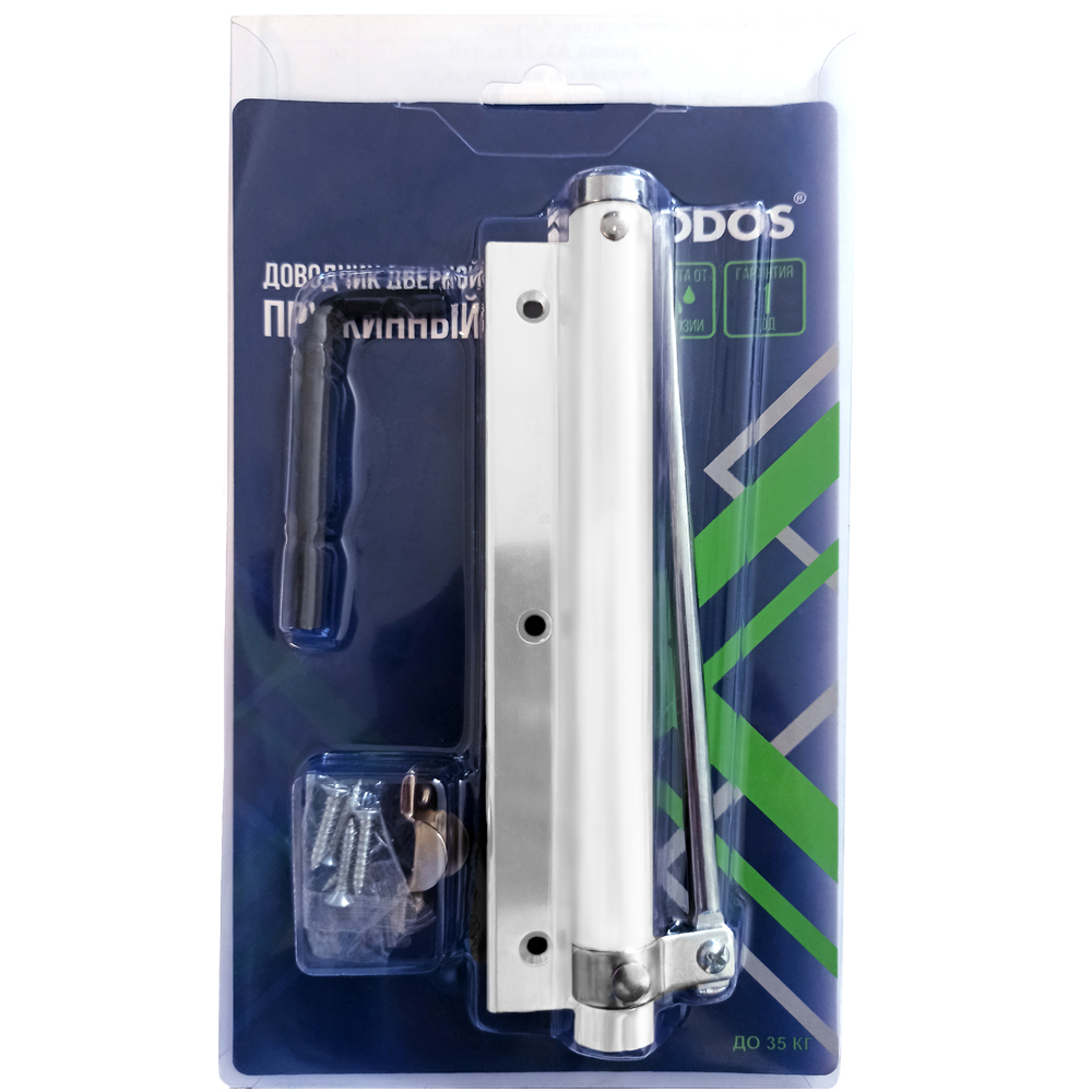 Доводчик дверной пружинный Trodos до 35кг, белый