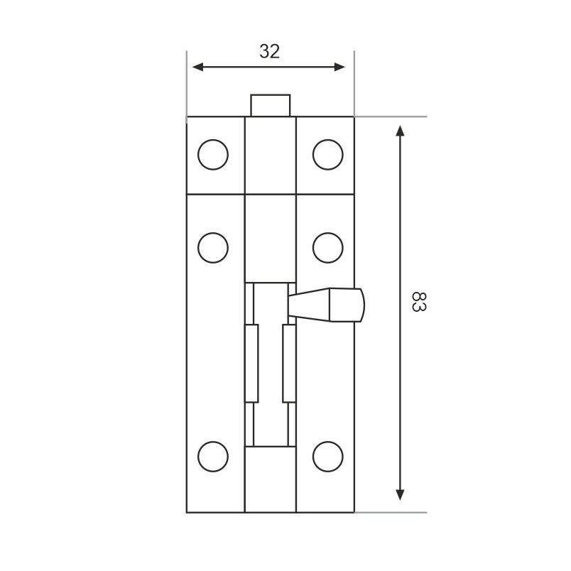 Шпингалет Trodos ZY-710/L80 WW белый