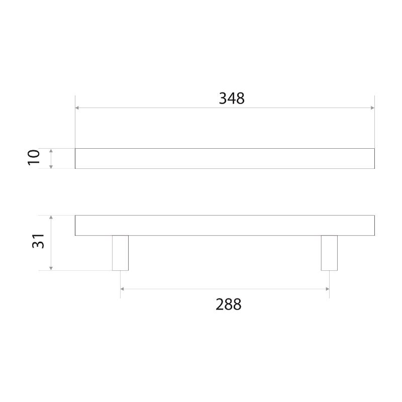 Ручка-рейлинг мебельная Trodos "8925" D10х288-348мм сталь, хром матовый