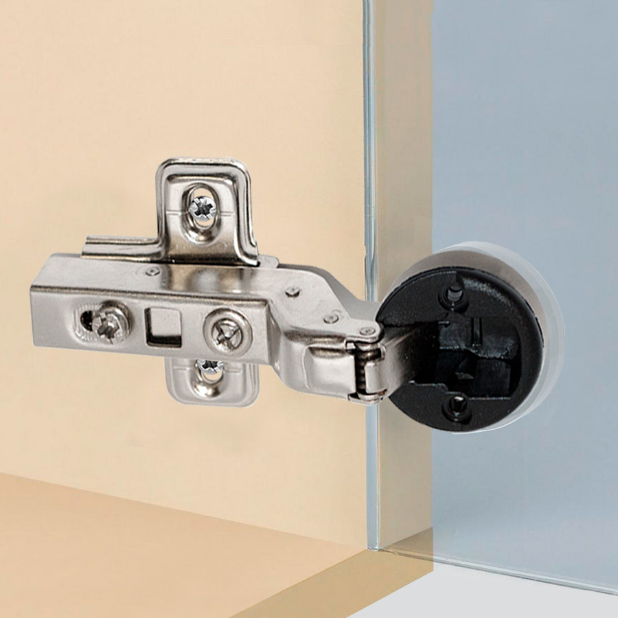 Петля мебельная Trodos вкладная для стеклянных дверей SLIDE-ON с крышкой 38гр, 2шт