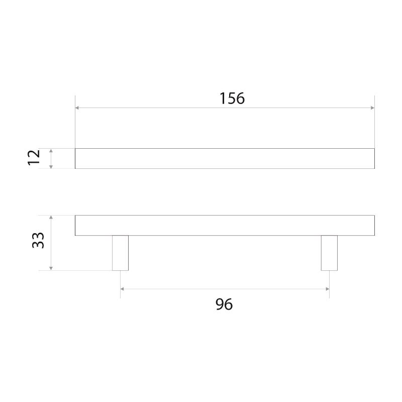 Ручка-рейлинг мебельная Trodos "8926" D12х96-156мм сталь, хром