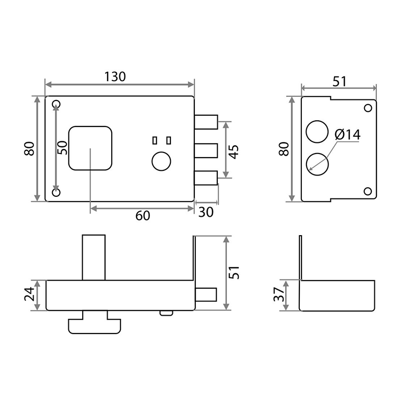 Замок накладной Trodos ЗНЦ коричневый