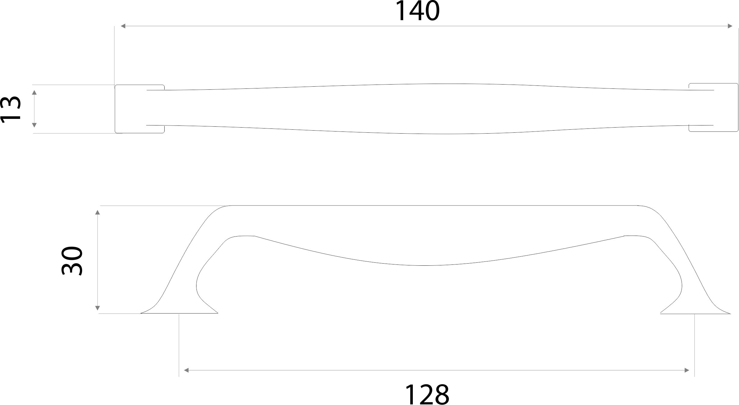 Ручка-скоба мебельная Trodos "DMZ-21912" 128мм сплав ЦАМ 76гр, черный 
