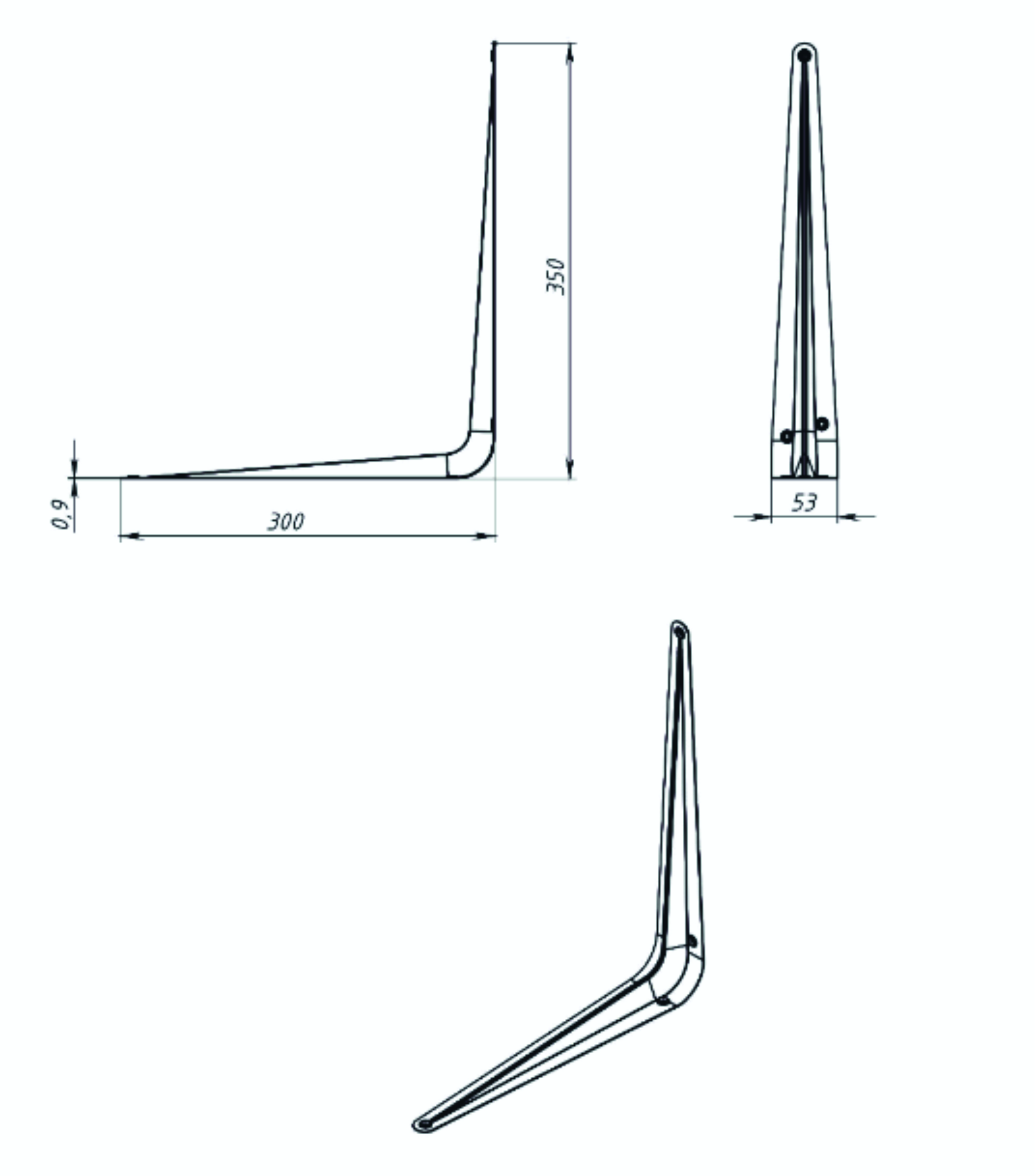 кронштейн 300*350 хром эффект (40)
