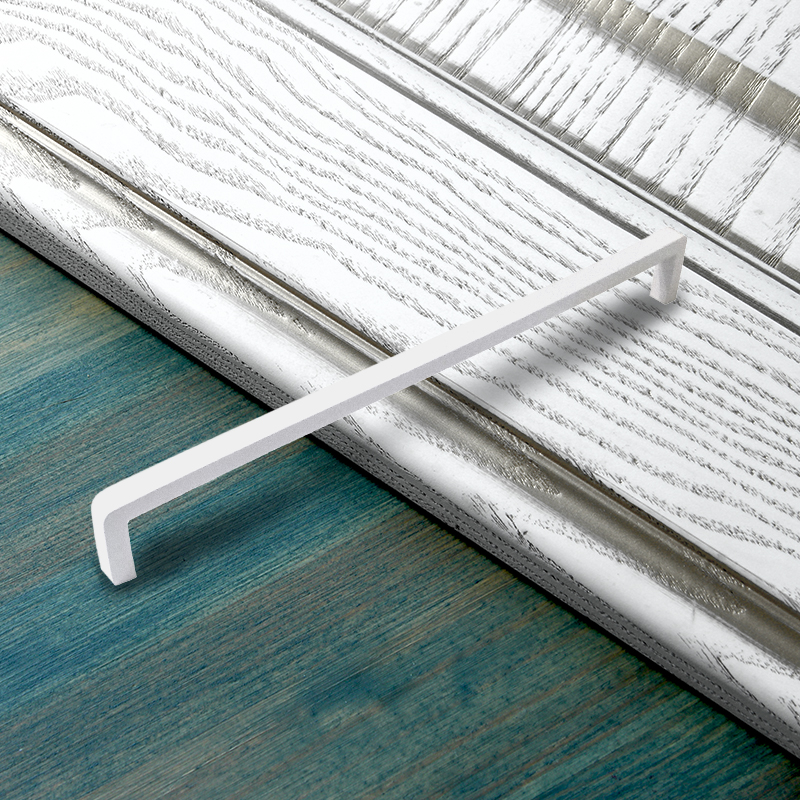 Ручка-скоба мебельная Trodos "DMZ-21203" 256мм сплав ЦАМ 141гр, белый матовый