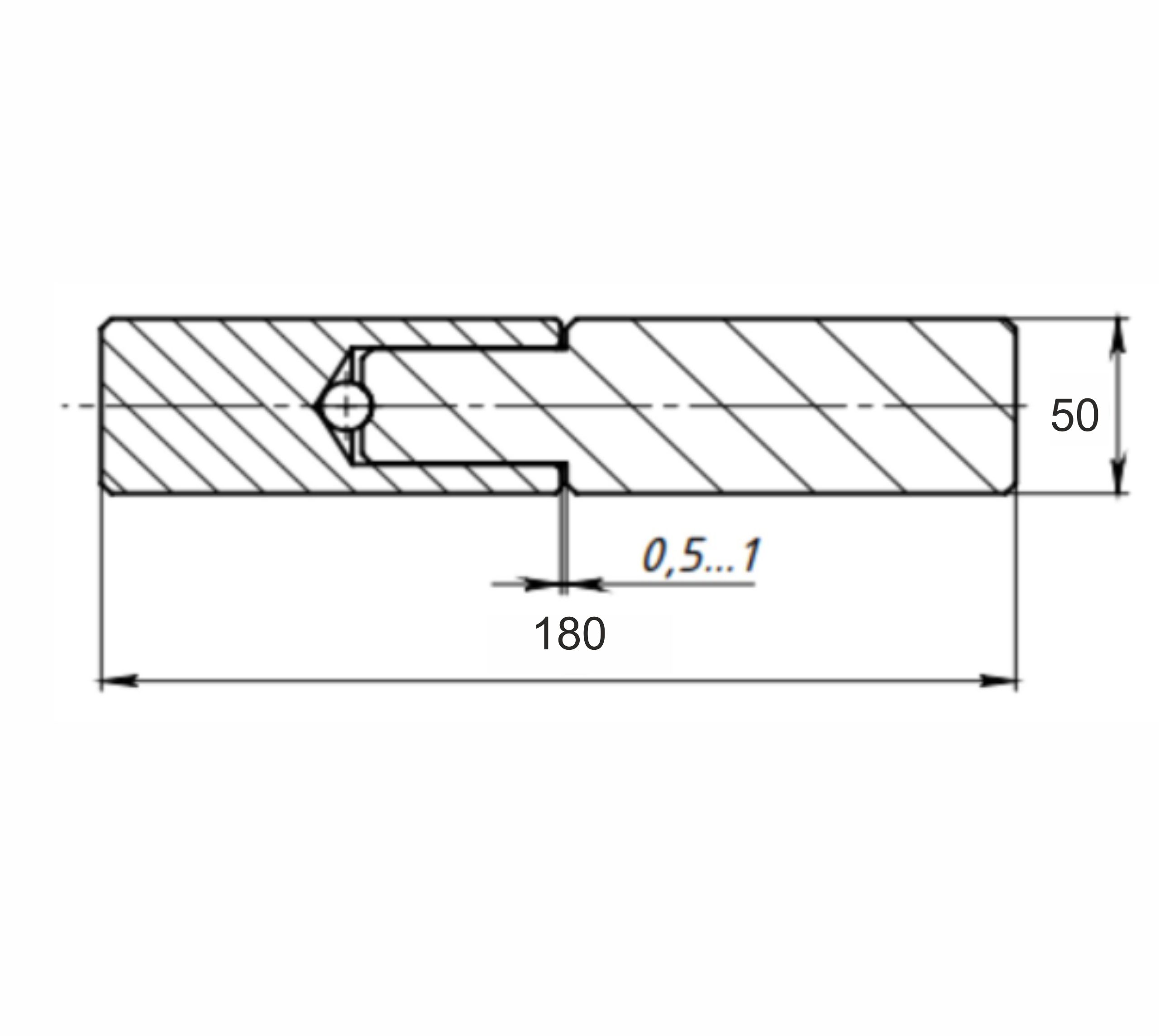 петля гаражная с шаром 50*180 б/п