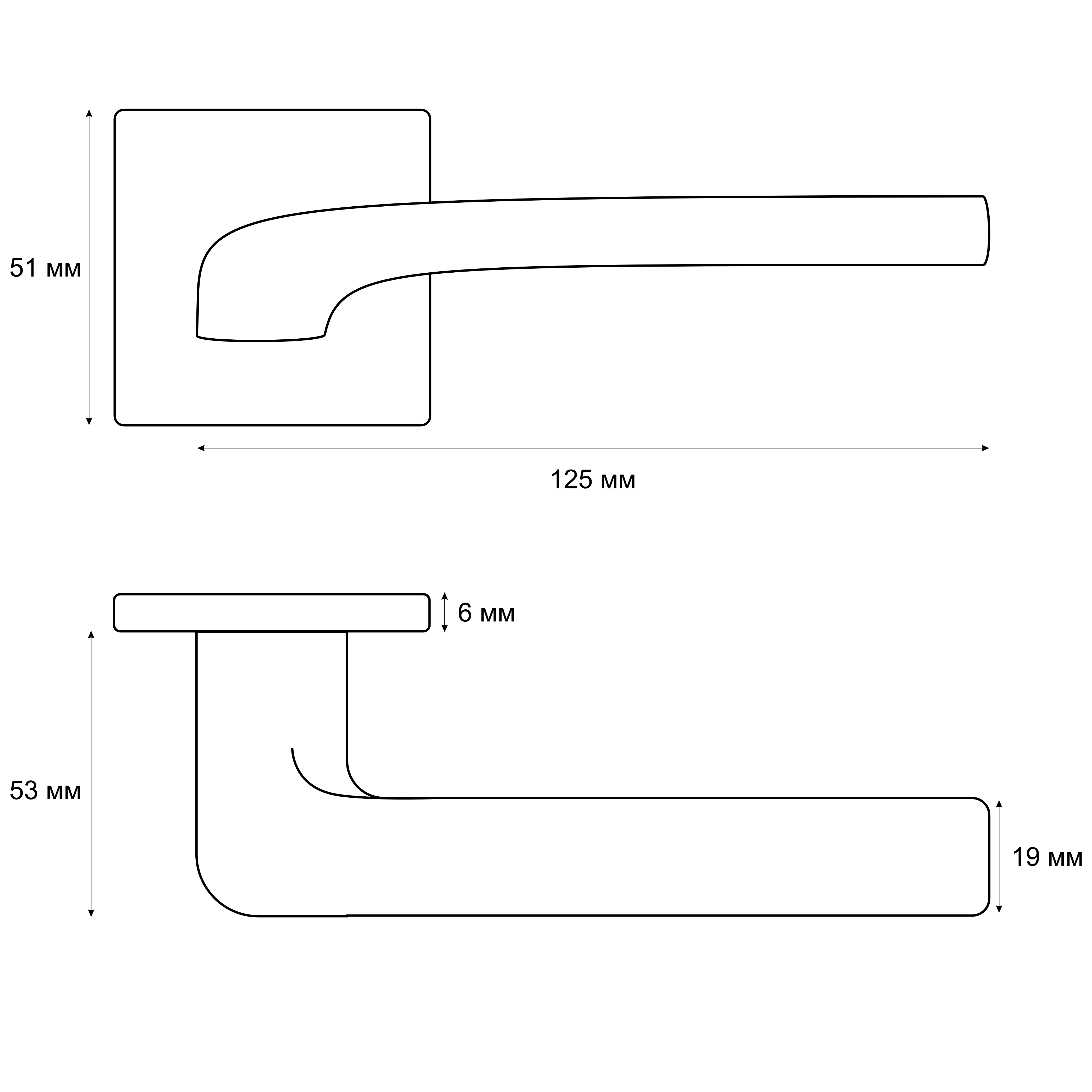 Ручка раздельная Vrata "1665 AL" серия 03 slim, хром