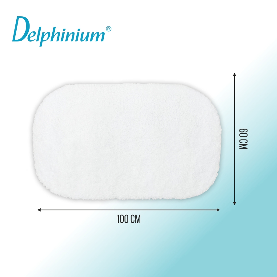 Ковер Delphinium коллекция "Овал" микрофибра 60х100см, белый