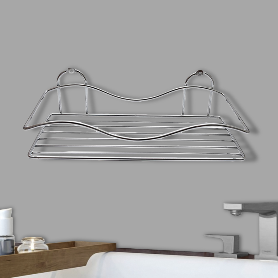 Полка настенная Delphinium 1-ярусная прямоугольная "AE-4034", хром