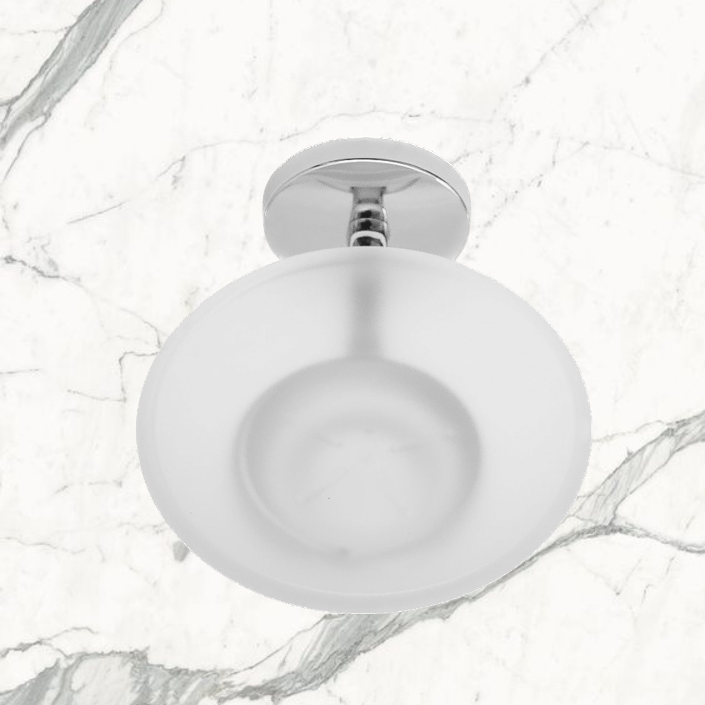 Мыльница стеклянная с держателем Delphinium "41885", хром