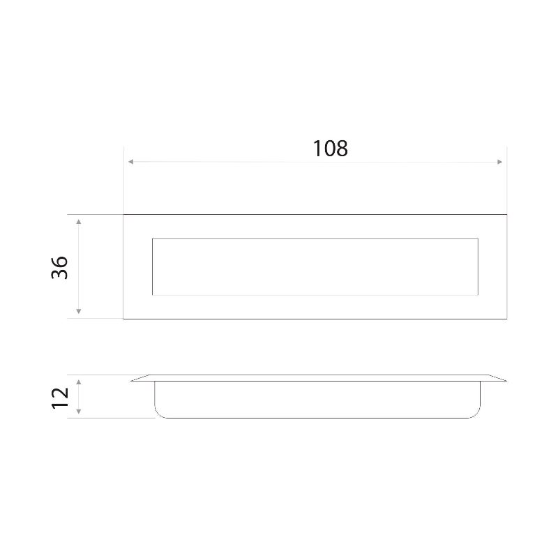 Ручка врезная мебельная Trodos "ZY-1240" 96мм сплав ЦАМ, хром