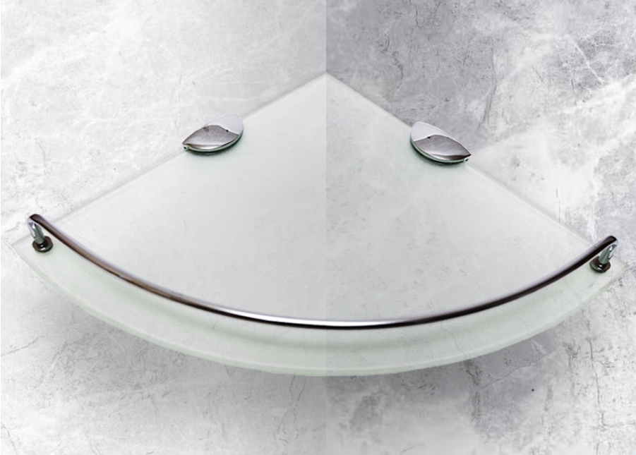 Полка настенная Delphinium 1-ярусная угловая "9016С", хром