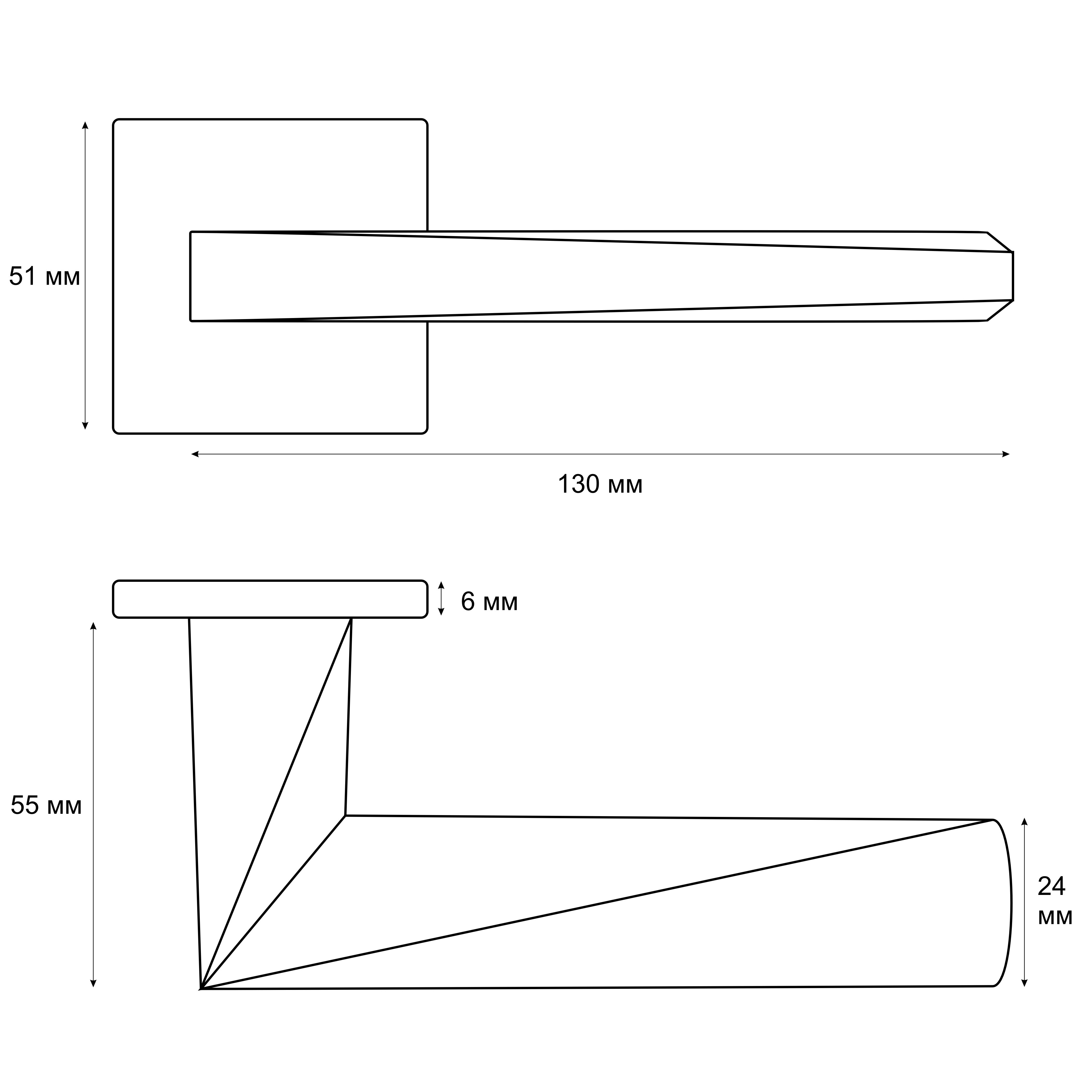 Ручка раздельная Vrata "2034 AL" серия 03 slim, белый