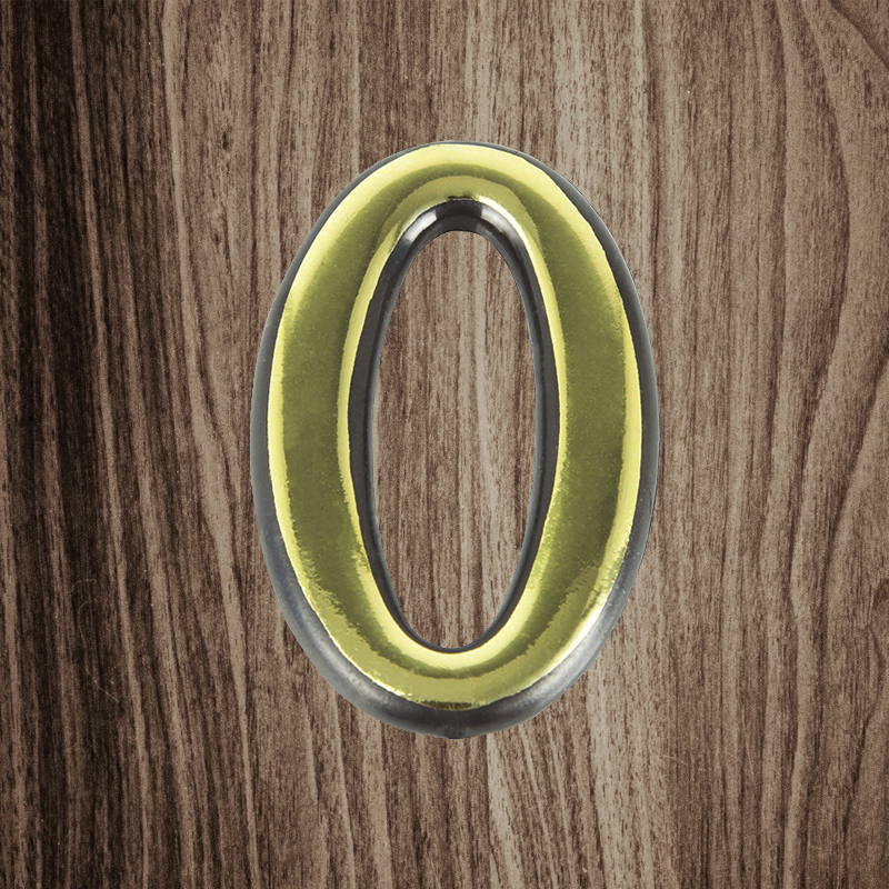Цифра дверная Trodos "0" золото