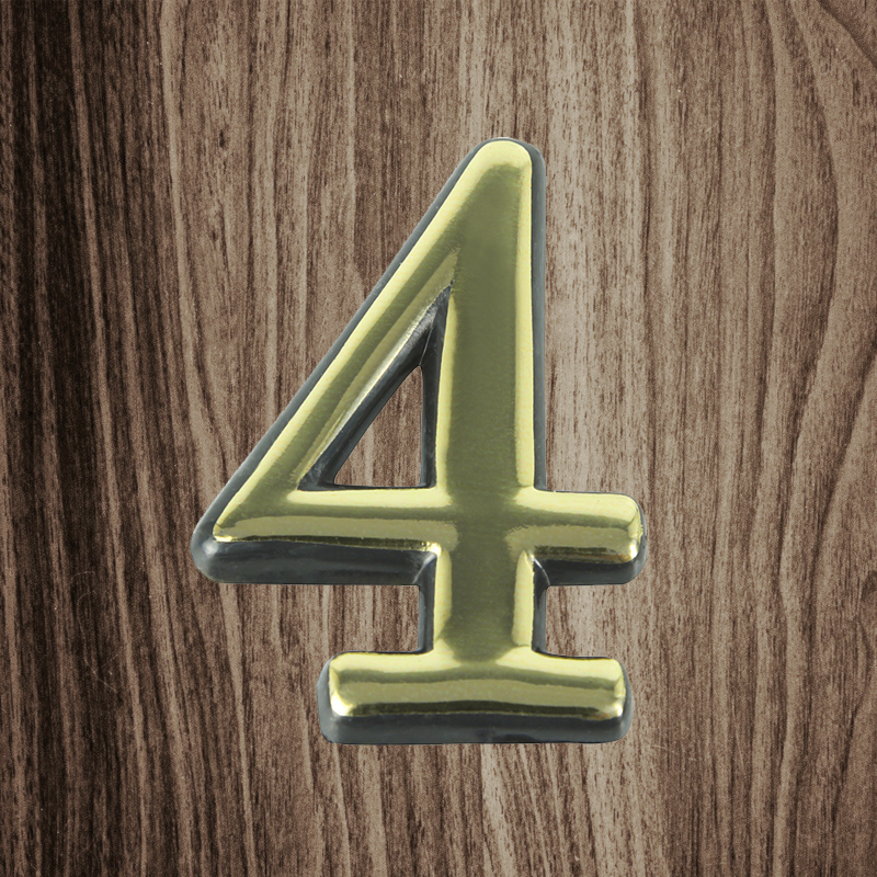 Цифра дверная Trodos "4" золото