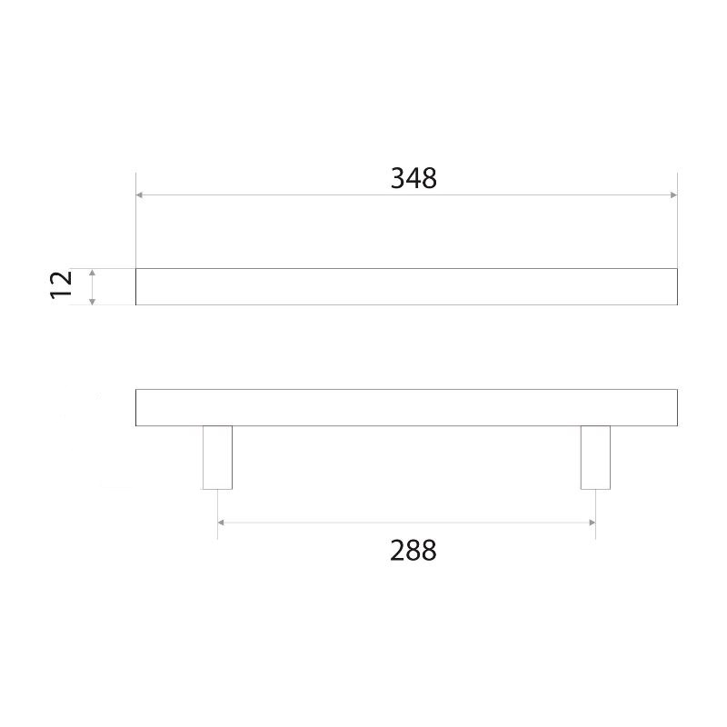 Ручка-рейлинг мебельная Trodos "8926" D12х288-348мм сталь, черный 