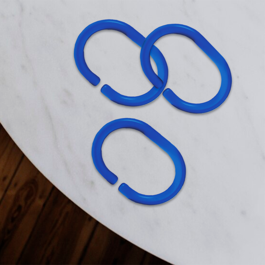 Кольца для штор Delphinium 12 шт пластик, голубой