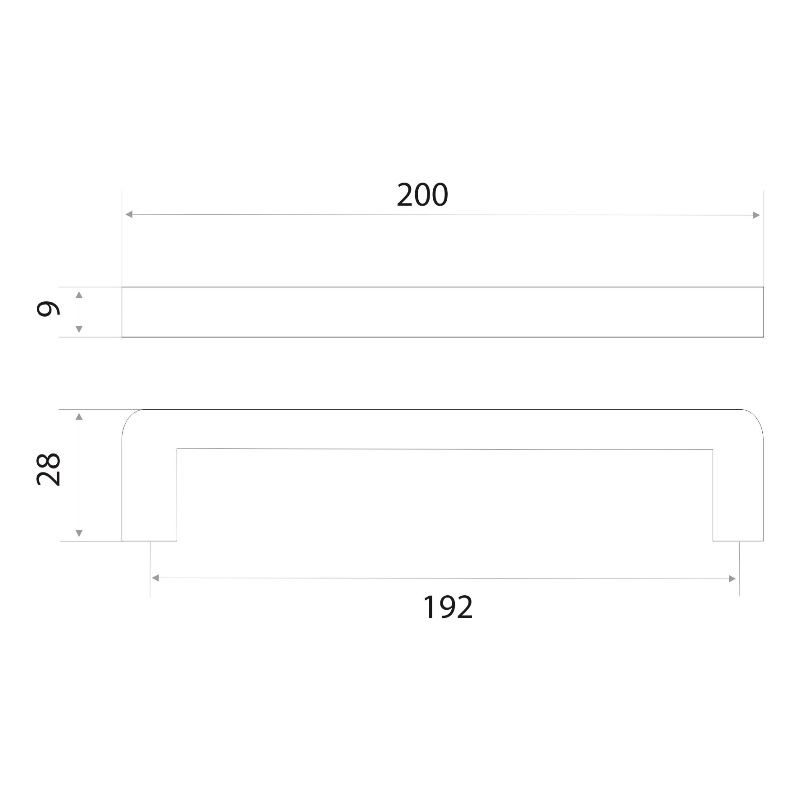 Ручка-скоба мебельная Trodos "DMZ-21203" 192мм сплав ЦАМ 105гр, черный 